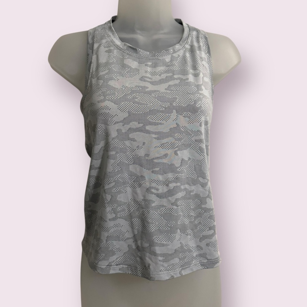 Spyder Gray Camo Racerback Tank Top Mesh Activewear Size L